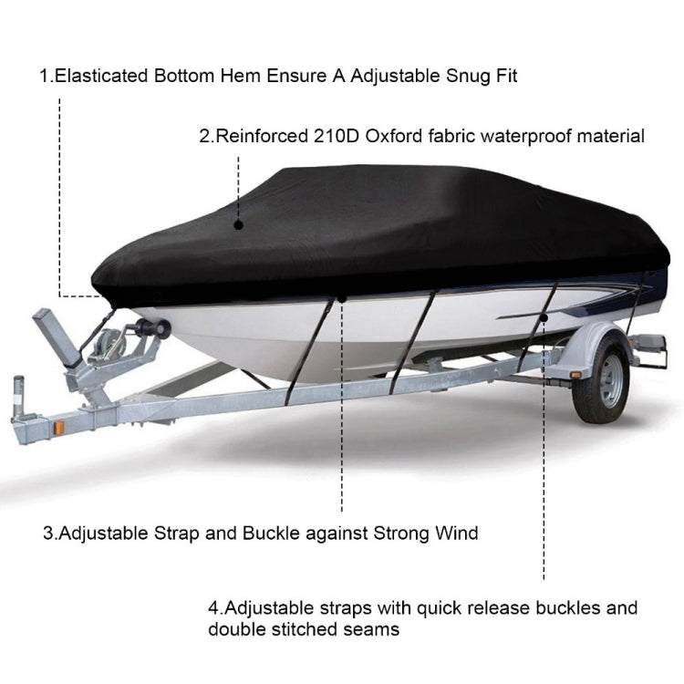 210D Waterproof Boat Cover Speedboat Towed Fishing V-Shaped Boat Cover Rain And Sun Protection Cover, Specification: 14-16FT 530x290cm - Marine Accessories & Parts by buy2fix | Online Shopping UK | buy2fix