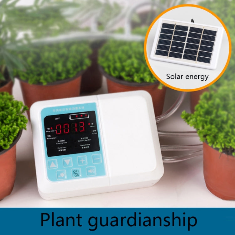 G89456 Solar Intelligent Voice Timing Automatic Flower Watering Device Lazy Plant Dripper, Specification: Single Pump 15 Sets(White) - Watering & Irrigation by buy2fix | Online Shopping UK | buy2fix