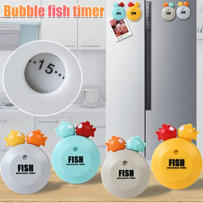 Animal Cartoon Mechanical Timer Refrigerator Magnet Timer, Specification:  Bubble Fish (Beige) - Digital Countdown by buy2fix | Online Shopping UK | buy2fix