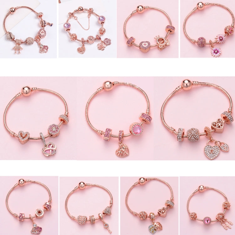 SL124 18cm Women Rose Gold Beaded Bracelet - Bracelets by buy2fix | Online Shopping UK | buy2fix