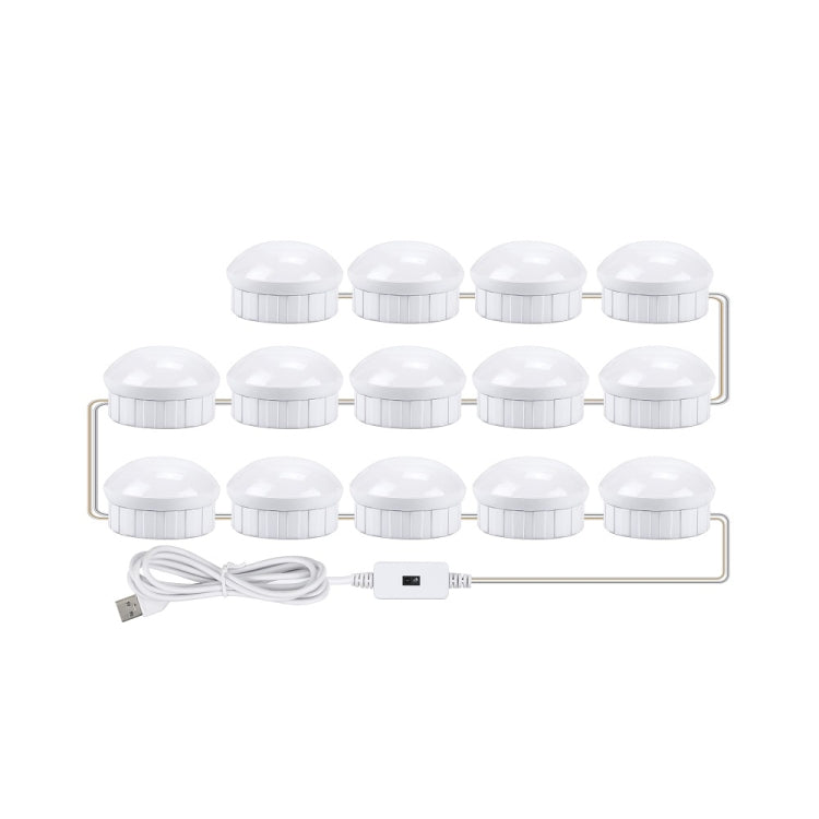 LED Makeup Mirror Light Beauty Fill Light Hand Sweep Sensor Mirror Front Light, Power source: 14 Bulbs(Natural White) - Sensor LED Lights by buy2fix | Online Shopping UK | buy2fix