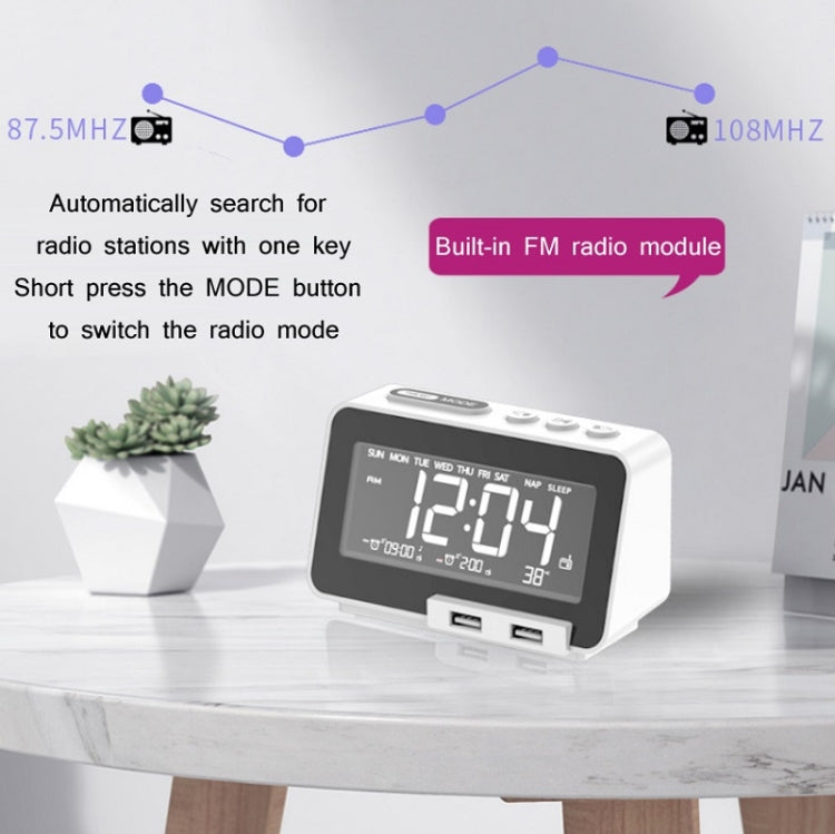 K5 Wireless Bluetooth Speaker Desktop Alarm Clock Radio, Specification: US Plug(Black) - Desktop Speaker by buy2fix | Online Shopping UK | buy2fix