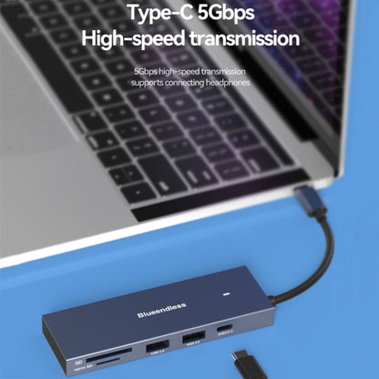 Blueendless 4K60Hz + Data Port Type-C Docking Station USB3.0 Splitter, Spec: 6-in-1 Pink - USB HUB by Blueendless | Online Shopping UK | buy2fix