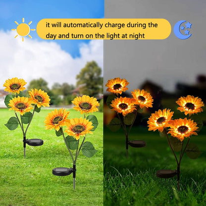 Solar Sunflower Decoration Light LED Garden Lawn Landscape Light, Specification: Single Head - Solar Lights by buy2fix | Online Shopping UK | buy2fix