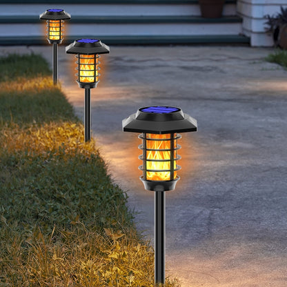 Solar LED Lawn Simulation Flame Lamp Outdoor Garden Lighting Landscape Light, Spec: 48 LED - Solar Lights by buy2fix | Online Shopping UK | buy2fix