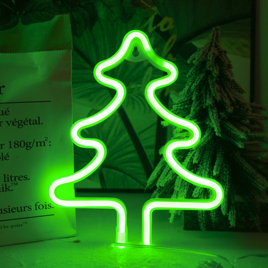 Christmas Decoration Neon Lights Wall-Mounted Ornaments, Spec: Tree-Green Light - Christmas Decoration Lamps by buy2fix | Online Shopping UK | buy2fix