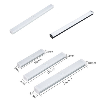 LED Human Body Induction Lamp Long Strip Charging Cabinet Lamp Strip, Size: 15cm(Black and White Light) - Sensor LED Lights by buy2fix | Online Shopping UK | buy2fix
