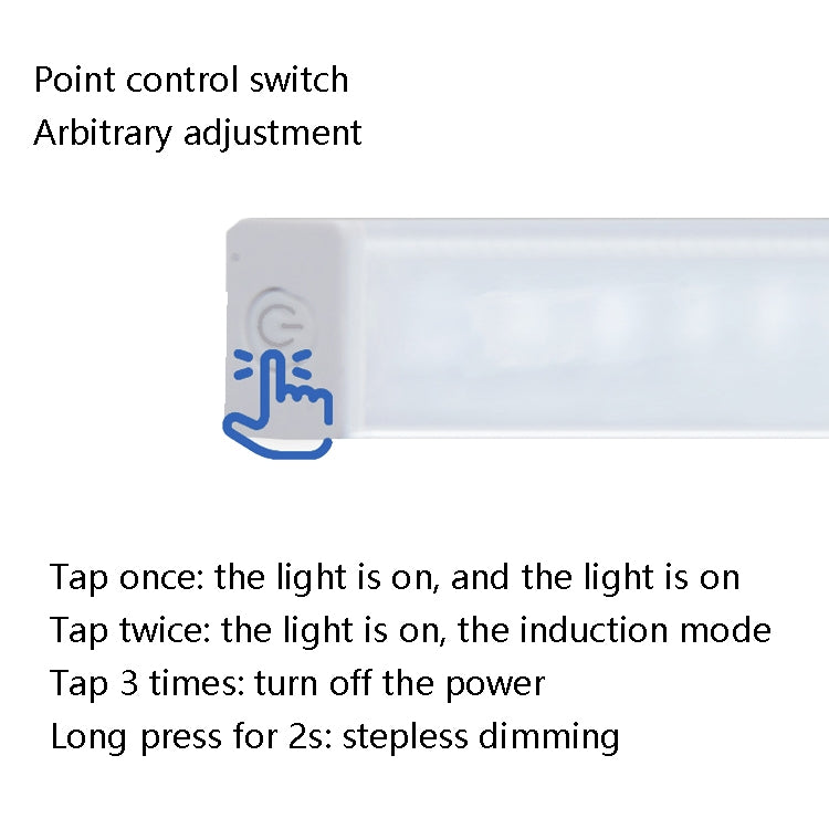 LED Human Body Induction Lamp Long Strip Charging Cabinet Lamp Strip, Size: 15cm(Black and White Light) - Sensor LED Lights by buy2fix | Online Shopping UK | buy2fix