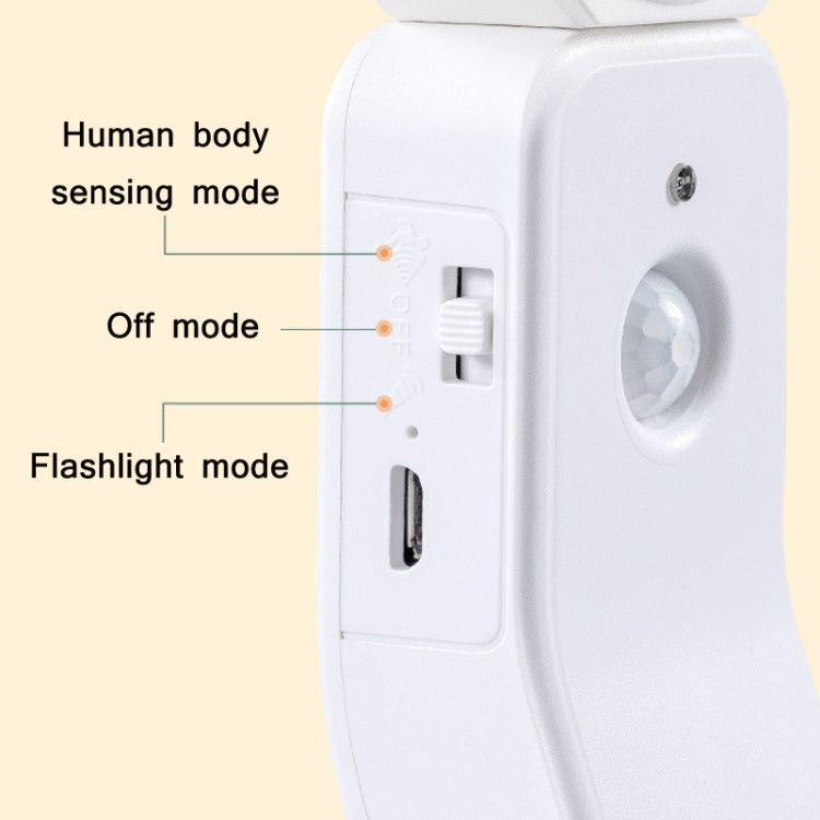 1.2W LED Intelligent Human Body Induction USB Charging Night Light, Light color: Sensor Warm Light - Sensor LED Lights by buy2fix | Online Shopping UK | buy2fix