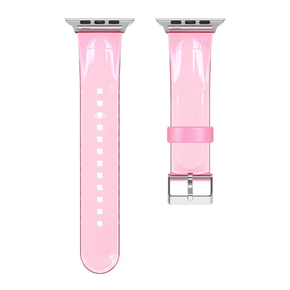 TPU Fuel Injection Watch Band For Apple Watch Series 7 45mm /6&SE&5&4 44mm /3&2&1 42mm(Transparent  Pink) - Watch Bands by null | Online Shopping UK | buy2fix