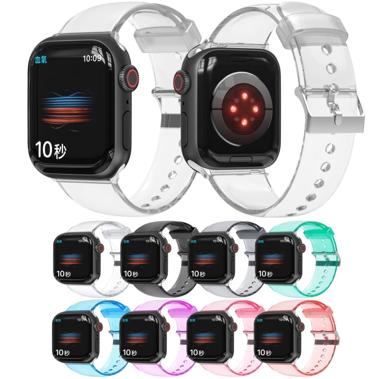 TPU Fuel Injection Watch Band For Apple Watch Series 7 45mm /6&SE&5&4 44mm /3&2&1 42mm(Transparent  Pink) - Watch Bands by null | Online Shopping UK | buy2fix