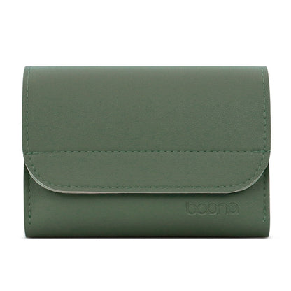 Baona BN-Q009 Small Leather Mouse Charger Storage Bag(Gray Green+Light Green) - Digital Storage Bag by Baona | Online Shopping UK | buy2fix