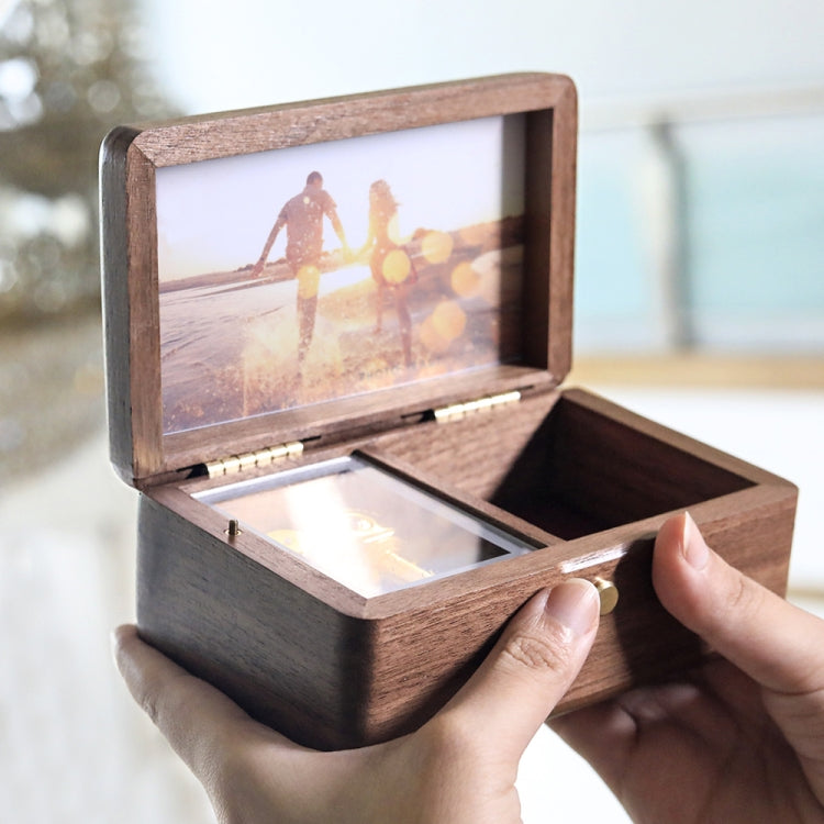 Wooden Jewelry Storage Music Box with Photo Frame Function, Spec: Maple+Rings Flannel - Music Box by buy2fix | Online Shopping UK | buy2fix