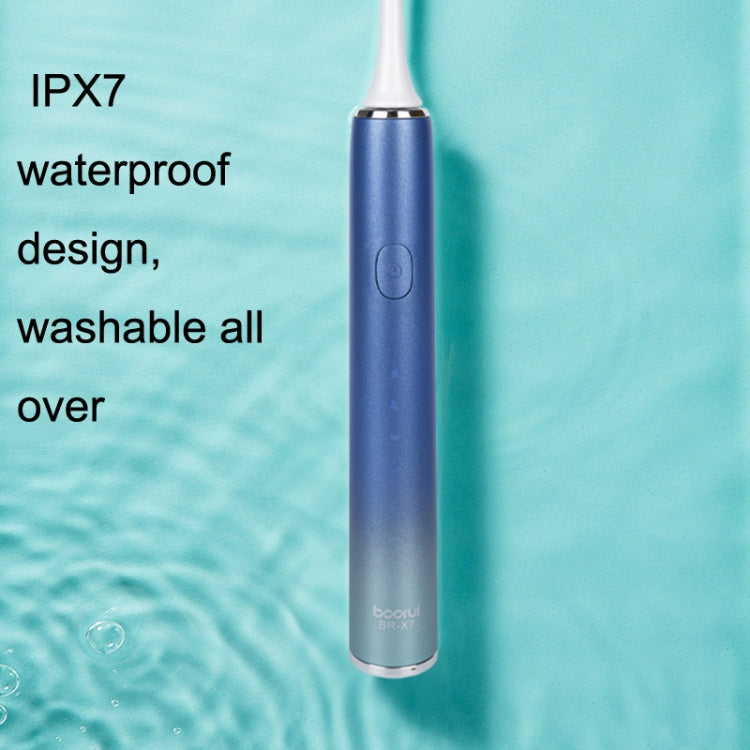 Boorui BR-X7 Smart USB Electric Adults Toothbrush Gradient Oral Hygiene Ultrasonic Toothbrush(Blue) - Toothbrushes by Boorui | Online Shopping UK | buy2fix