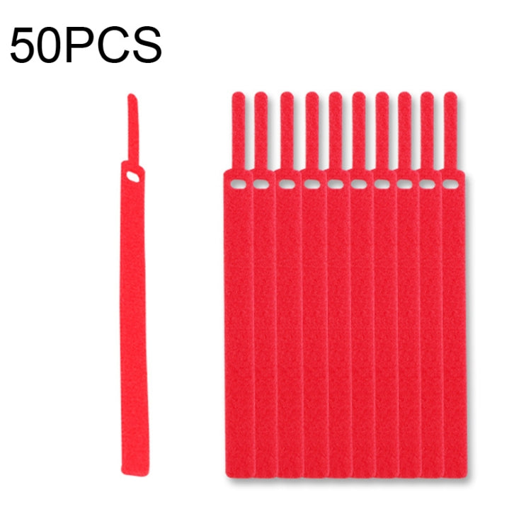 50 PCS Needle Shape Self-adhesive Data Cable Organizer Colorful Bundles 12 x 145mm(Red) - Cable Organizer by buy2fix | Online Shopping UK | buy2fix