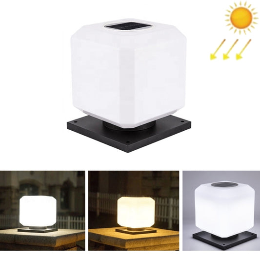 003 Solar Square Outdoor Post Light LED Waterproof Wall Lights, Size: 25cm (Tricolor Light) - Solar Lights by buy2fix | Online Shopping UK | buy2fix