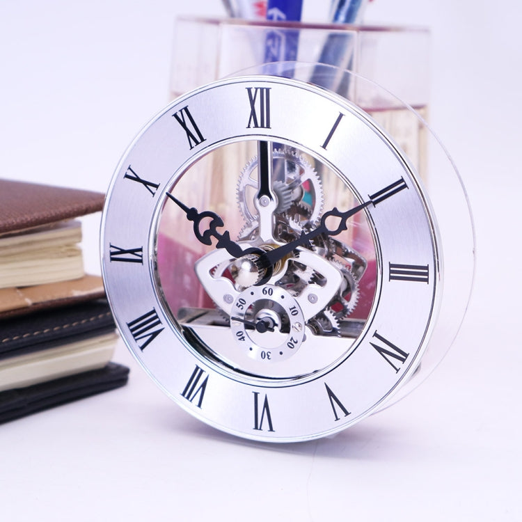 Metal See-through Quartz Clock Gear Clock DIY Accessories 148mm Silver Clock Head - DIY Clocks by buy2fix | Online Shopping UK | buy2fix