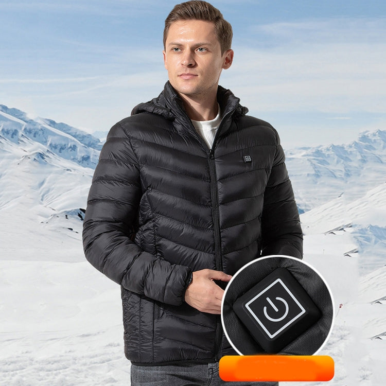 11 Zone Double Control Black USB Winter Electric Heated Jacket Warm Thermal Jacket, Size: XL - Down Jackets by buy2fix | Online Shopping UK | buy2fix