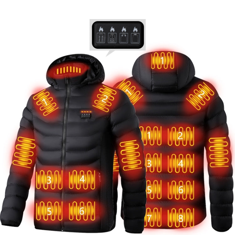 19 Zone 4 Control Black USB Winter Electric Heated Jacket Warm Thermal Jacket, Size: M - Down Jackets by buy2fix | Online Shopping UK | buy2fix