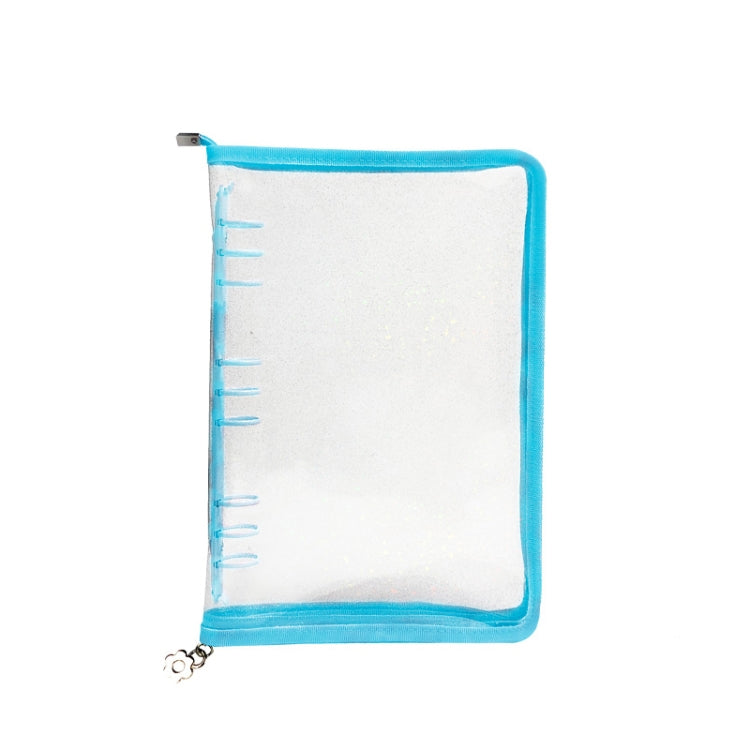 B5 9 Rings Loose-leaf Journal Clear PVC Cover Zipper Planner Notebook Without Inner Pages(Sky Blue) - Notebooks by buy2fix | Online Shopping UK | buy2fix