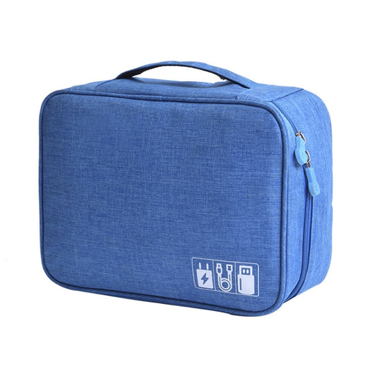 RH917 Data Cables Storage Bags Cationic Polyester Multifunctional Digital Bag(Blue) - Digital Storage Bag by buy2fix | Online Shopping UK | buy2fix