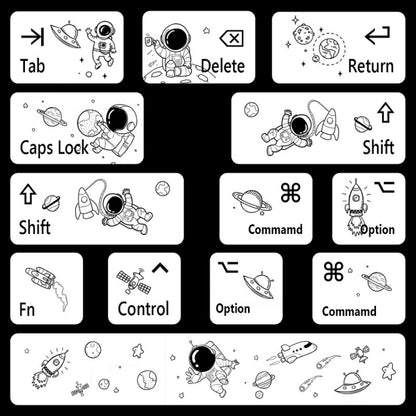 for Macbook Air 13.3 inch 5pcs Laptop Keyboard PVC Sticker(Astronaut) - Keyboard Protector by buy2fix | Online Shopping UK | buy2fix