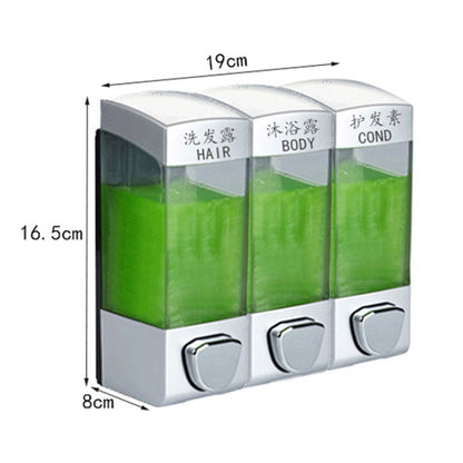 Three Head Wall Mounted Manual Press Soap Dispenser Shampoo Bottle Hand Wash Body Wash Dispenser, Color: Matte - Soap Dispenser by buy2fix | Online Shopping UK | buy2fix