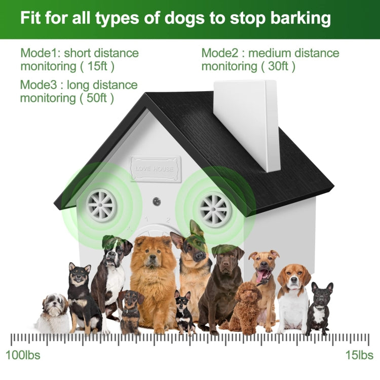 Ultrasonic Dog Barking Control Devices Dog Training Up to 50 Ft Range(Black) - Training Aids by buy2fix | Online Shopping UK | buy2fix