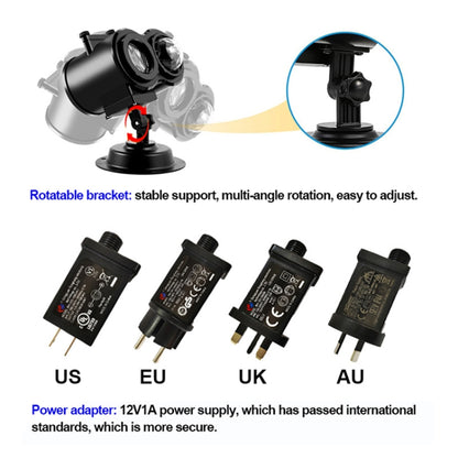 12 Cards EU Plug Color Card Pattern 9W Christmas Projection Light Remote Control Snow Light - Christmas Decoration Lamps by buy2fix | Online Shopping UK | buy2fix