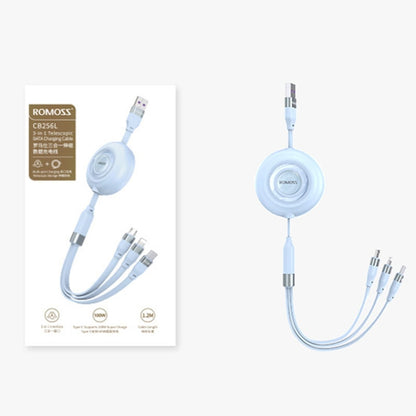 ROMOSS CB256L 1.2m 6A 100W 8 Pin + USB-C/Type-C + Micro USB 3 In 1 Charging Cable(White) - Multifunction Cable by ROMOSS | Online Shopping UK | buy2fix