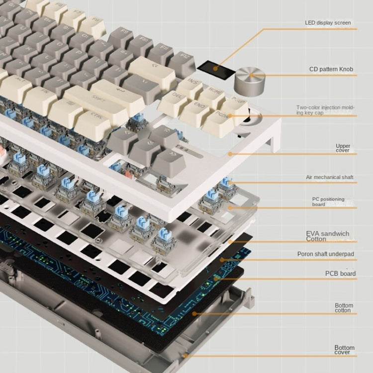 LANGTU LT84 Mechanical Luminous Keyboard, Style: Wired Single-mode Green Shaft (White) - Wired Keyboard by LANGTU | Online Shopping UK | buy2fix