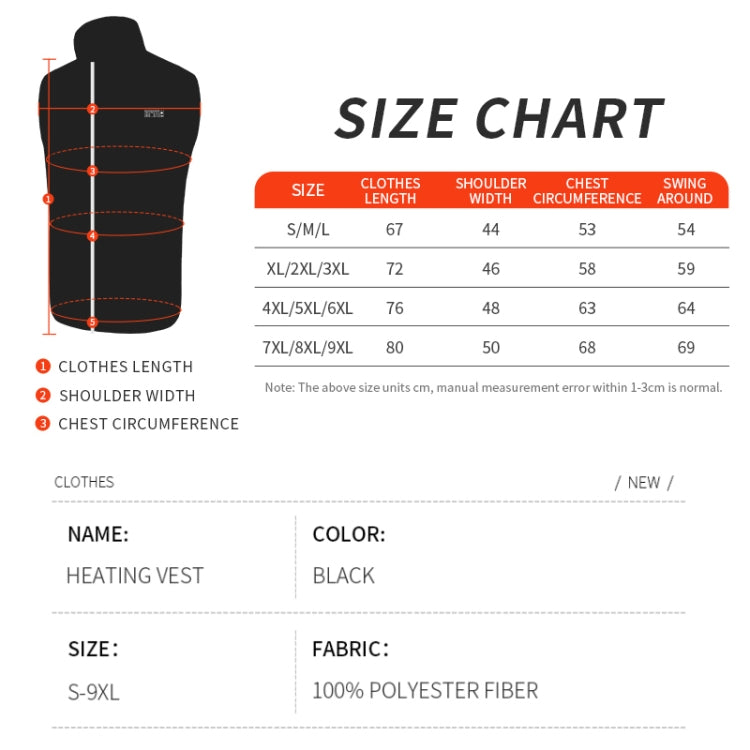 Heated Vest USB Charging Smart Heating Clothing 13 Zones Heating 3 Switch Control, Size: S/M/L(Black) - Loose Coat by buy2fix | Online Shopping UK | buy2fix