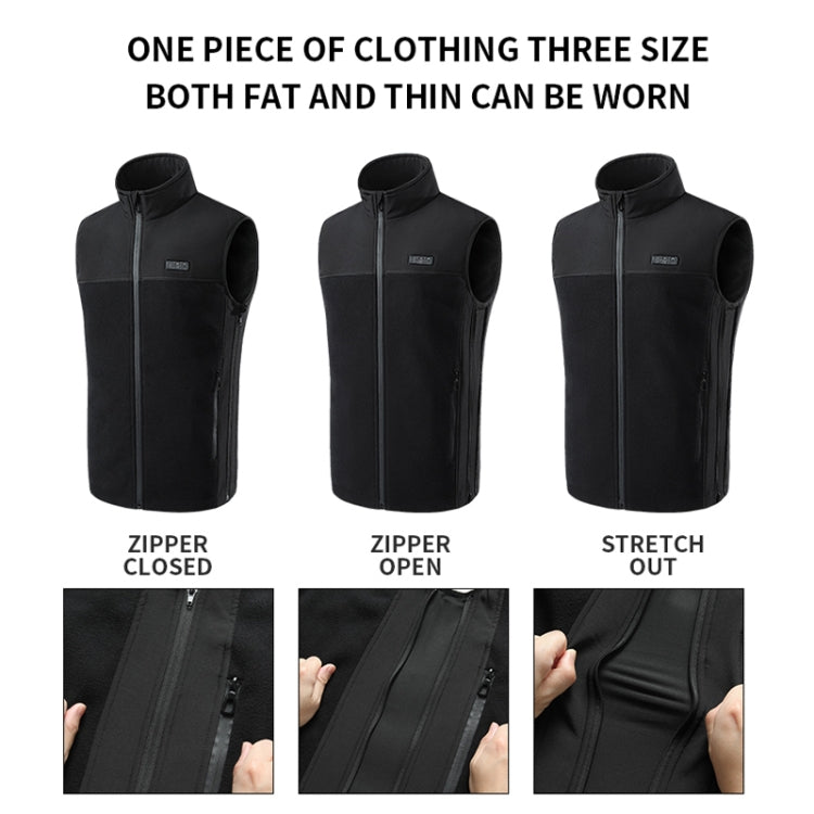 Heated Vest USB Charging Smart Heating Clothing 13 Zones Heating 3 Switch Control, Size: 7XL/8XL/9XL(Black) - Loose Coat by buy2fix | Online Shopping UK | buy2fix