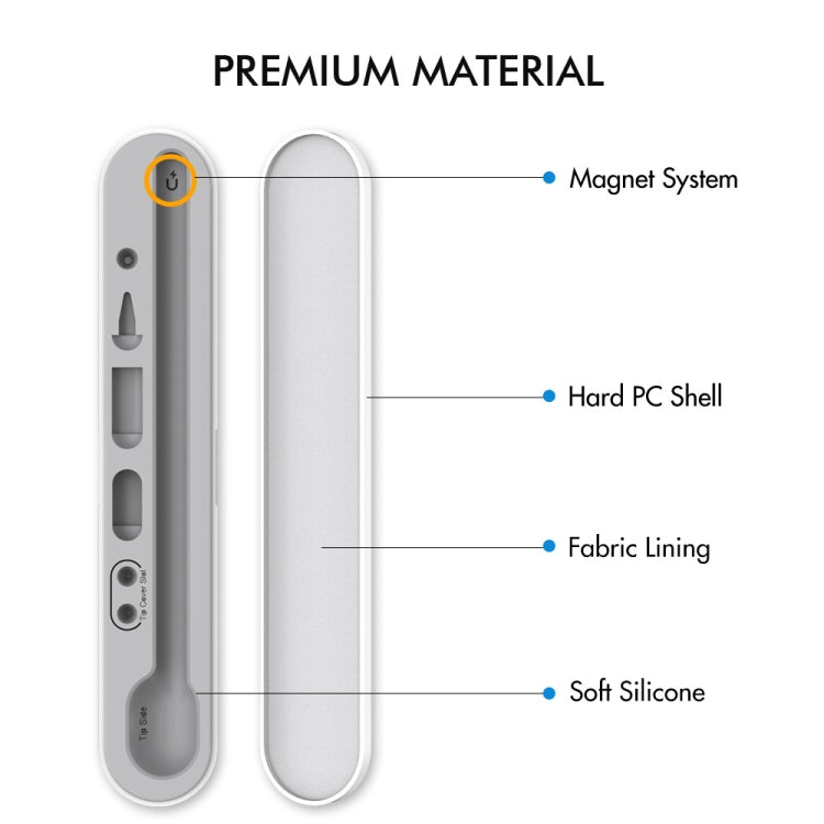 AahStyle PT121 For Apple Pencil 1 / 2 Magnetic Storage Convenient Pen Box(White) - Pencil Accessories by AahStyle | Online Shopping UK | buy2fix