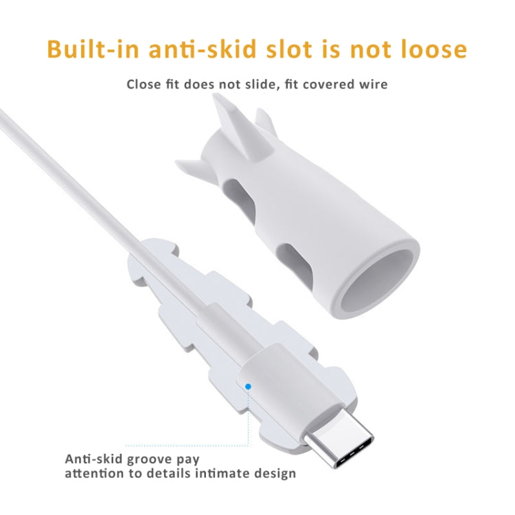 Data Line Protector For IPhone USB Type-C Charger Wire Winder Protection, Spec: Small Head Band +USB Head White - Cable Organizer by buy2fix | Online Shopping UK | buy2fix