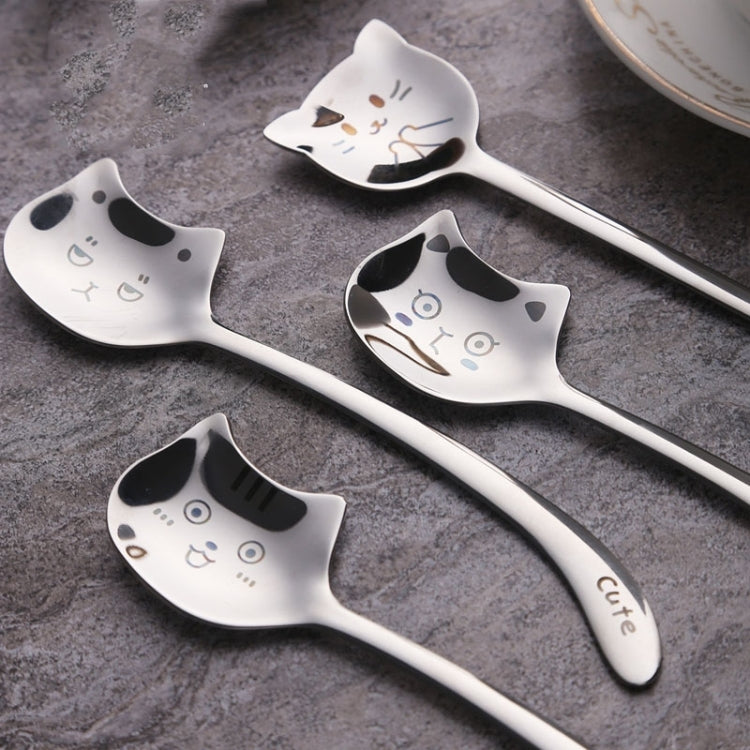 Kacheeg Stainless Steel Cats Spoon Cute Coffee Dessert Ladle Stirring Stick, Style: Smile - Cutlery Sets by Kacheeg | Online Shopping UK | buy2fix