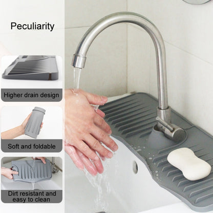 Bathroom Kitchen Silicone Faucet Anti-Splash Drain Mat, Color: Black(37x14.7x2cm) - Faucets & Accessories by buy2fix | Online Shopping UK | buy2fix