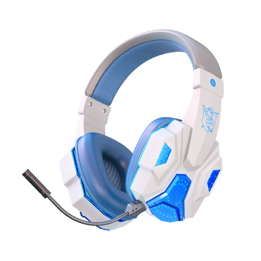 SOYTO SY-T830 Wireless Computer Game Headset Universal Bluetooth E-Sports Wheat Mobile Phone Headset(White Blue) - Headset & Headphone by SOYTO | Online Shopping UK | buy2fix