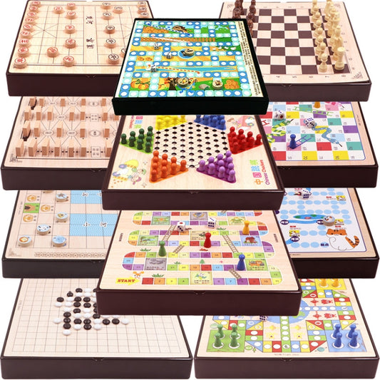 11 in 1 Wooden Multifunctional Parent-Child Interactive Children Educational Chessboard Toy Set - Table Games by buy2fix | Online Shopping UK | buy2fix