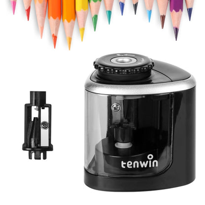 TENWIN Electrical Pencil Sharpener Student Stationery Semi-Automatic Sharpeners Battery Model(Pink) - Pencil Sharpener by TENWIN | Online Shopping UK | buy2fix