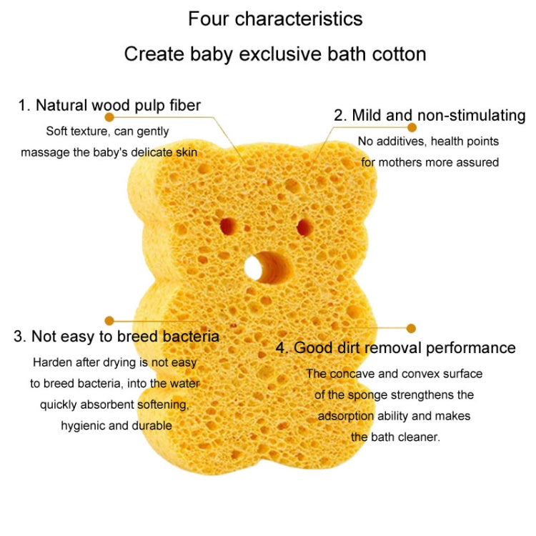 Baby Bathing Wood Pulp Sponge Cute Cartoon Soft Bath Sponge Bath Scrubber, Model: Little Star - Bath Brushes & Sponges by buy2fix | Online Shopping UK | buy2fix