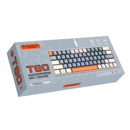 T-WOLF T60 63 Keys Office Computer Gaming Wired Mechanical Keyboard, Color: Black - Wired Keyboard by T-WOLF | Online Shopping UK | buy2fix