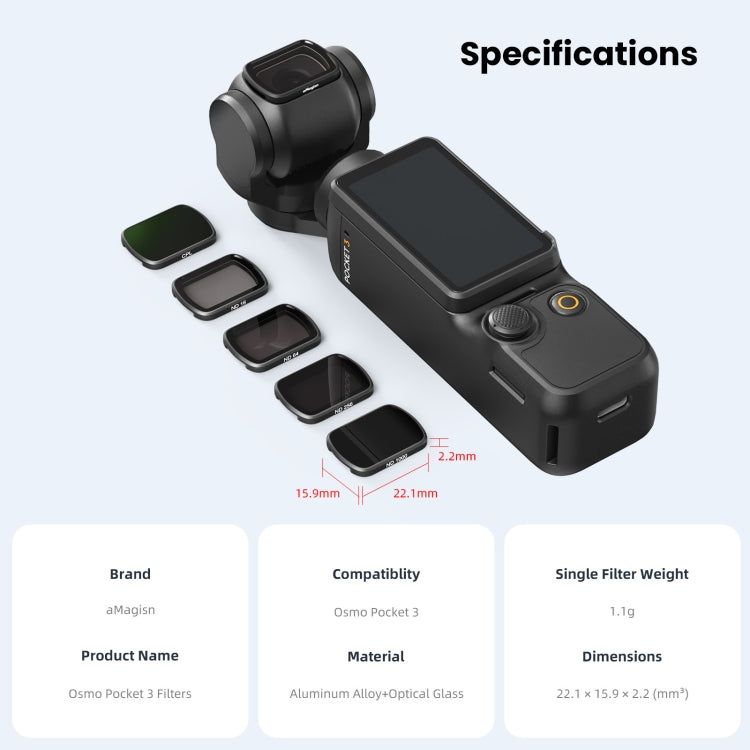 For DJI Osmo Pocket 3 aMagisn HD Double Sided Coated Filters Sports Camera Protective Goggles, Style: CPL - Lens Accessories by aMagisn | Online Shopping UK | buy2fix