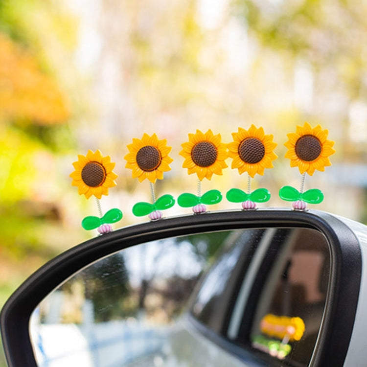 5pcs /Set Cute Sunflower Car Ornament Car Center Console Shaking Flowers Decoration, Style: A Model - Ornaments by buy2fix | Online Shopping UK | buy2fix