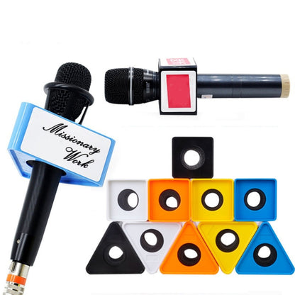 Interview Microphone Logo Flag Station, Spec: Square Black - Microphone by buy2fix | Online Shopping UK | buy2fix