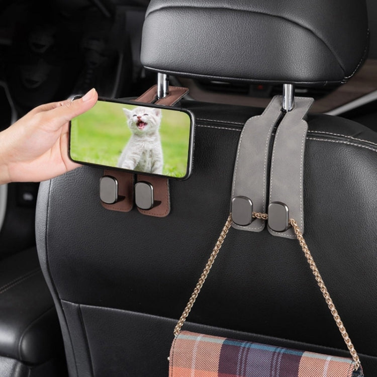 Car Seat Mack Multifunctional Metal Hook Mobile Phone Holder, Style: No Mark(Brown) - Auto Fastener & Clips by buy2fix | Online Shopping UK | buy2fix