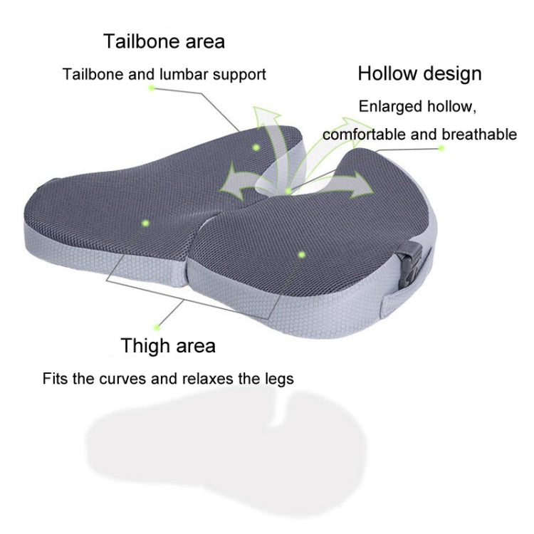 BEWALKER Foldable Travel Seat Cushion Memory Foam Breathable Chair Cushion(Grey) - Cushions & Pillows by BEWALKER | Online Shopping UK | buy2fix