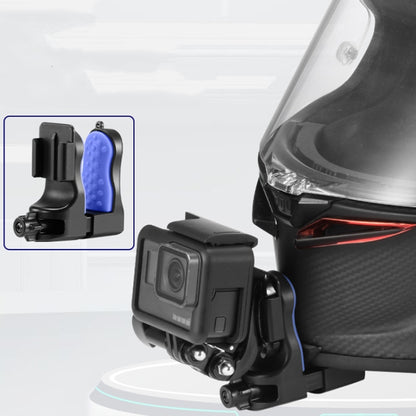 Motorcycle Helmet Chin Clamp Mount for GoPro Hero Series DJI Osmo Action, SJCAM Cameras, Spec: Set 2 - Helmet Mount by buy2fix | Online Shopping UK | buy2fix