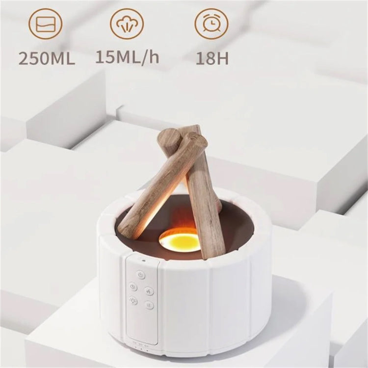 Bonfire Shaped Remote Control Aroma Diffuser Desktop Flame Humidifier, Color: Colorful White - Air Purifiers & Accessories by buy2fix | Online Shopping UK | buy2fix