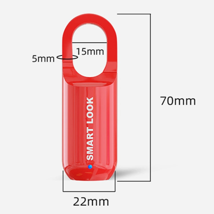 Smart USB Charging Bag Fingerprint Padlock Furniture Backpack Lock(Red) - Padlocks by buy2fix | Online Shopping UK | buy2fix